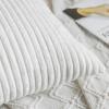MIULEE Pack of 2 Burnt Orange Pillow Covers 18×18 Inch Soft Boho Striped Corduroy Throw Pillow Covers Set Decorative Square Cushion Cases Pillowcases for Sofa Bedroom Couch(Pure White)