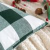 MIULEE Pack of 2 Christmas Classic Farmhouse Buffalo Check Plaids Polyester Linen Soft Soild Decorative Porch Throw Pillow Covers Home Decor Cushion Case for Sofa Bedroom 18×18 Inch, Black and Red(White and Green)