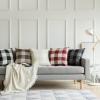 MIULEE Pack of 2 Christmas Classic Farmhouse Buffalo Check Plaids Polyester Linen Soft Soild Decorative Porch Throw Pillow Covers Home Decor Cushion Case for Sofa Bedroom 18×18 Inch, Black and Red(Cream White and White)