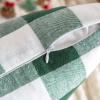 MIULEE Pack of 2 Christmas Classic Farmhouse Buffalo Check Plaids Polyester Linen Soft Soild Decorative Porch Throw Pillow Covers Home Decor Cushion Case for Sofa Bedroom 18×18 Inch, Black and Red(White and Green)
