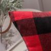 MIULEE Pack of 2 Christmas Classic Farmhouse Buffalo Check Plaids Polyester Linen Soft Soild Decorative Porch Throw Pillow Covers Home Decor Cushion Case for Sofa Bedroom 18×18 Inch, Black and Red(Black and Red)