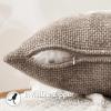 MIULEE Pack of 2 Christmas Couch Throw Pillow Covers 18×18 Inch Neutral Beige Modern Boho Accent Decorative Pillow Covers Soft Chenille Farmhouse Cushion Covers for Home Decor Bed Sofa Living Room(Light Khaki)