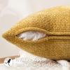 MIULEE Pack of 2 Christmas Couch Throw Pillow Covers 18×18 Inch Neutral Beige Modern Boho Accent Decorative Pillow Covers Soft Chenille Farmhouse Cushion Covers for Home Decor Bed Sofa Living Room(Gold)