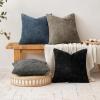 MIULEE Pack of 2 Christmas Couch Throw Pillow Covers 18×18 Inch Neutral Beige Modern Boho Accent Decorative Pillow Covers Soft Chenille Farmhouse Cushion Covers for Home Decor Bed Sofa Living Room(Navy Blue)