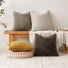 MIULEE Pack of 2 Christmas Couch Throw Pillow Covers 18×18 Inch Neutral Beige Modern Boho Accent Decorative Pillow Covers Soft Chenille Farmhouse Cushion Covers for Home Decor Bed Sofa Living Room(Gold)