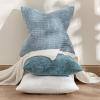 MIULEE Pack of 2 Christmas Couch Throw Pillow Covers 18×18 Inch Neutral Beige Modern Boho Accent Decorative Pillow Covers Soft Chenille Farmhouse Cushion Covers for Home Decor Bed Sofa Living Room(Light Blue)
