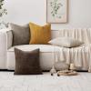 MIULEE Pack of 2 Christmas Couch Throw Pillow Covers 18×18 Inch Neutral Beige Modern Boho Accent Decorative Pillow Covers Soft Chenille Farmhouse Cushion Covers for Home Decor Bed Sofa Living Room(Dark Brown)