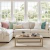 MIULEE Pack of 2 Christmas Couch Throw Pillow Covers 18×18 Inch Neutral Beige Modern Boho Accent Decorative Pillow Covers Soft Chenille Farmhouse Cushion Covers for Home Decor Bed Sofa Living Room(Light Green)