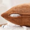 MIULEE Pack of 2 Christmas Couch Throw Pillow Covers 18×18 Inch Neutral Beige Modern Boho Accent Decorative Pillow Covers Soft Chenille Farmhouse Cushion Covers for Home Decor Bed Sofa Living Room(Orange)