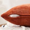 MIULEE Pack of 2 Christmas Couch Throw Pillow Covers 18×18 Inch Neutral Beige Modern Boho Accent Decorative Pillow Covers Soft Chenille Farmhouse Cushion Covers for Home Decor Bed Sofa Living Room(Burnt Orange)
