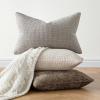 MIULEE Pack of 2 Christmas Couch Throw Pillow Covers 18×18 Inch Neutral Beige Modern Boho Accent Decorative Pillow Covers Soft Chenille Farmhouse Cushion Covers for Home Decor Bed Sofa Living Room(Brown)