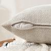 MIULEE Pack of 2 Christmas Couch Throw Pillow Covers 18×18 Inch Neutral Beige Modern Boho Accent Decorative Pillow Covers Soft Chenille Farmhouse Cushion Covers for Home Decor Bed Sofa Living Room(Beige)