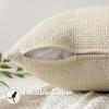 MIULEE Pack of 2 Christmas Couch Throw Pillow Covers 18×18 Inch Neutral Beige Modern Boho Accent Decorative Pillow Covers Soft Chenille Farmhouse Cushion Covers for Home Decor Bed Sofa Living Room(Cream)