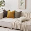 MIULEE Pack of 2 Christmas Couch Throw Pillow Covers 18×18 Inch Neutral Beige Modern Boho Accent Decorative Pillow Covers Soft Chenille Farmhouse Cushion Covers for Home Decor Bed Sofa Living Room(Gold)