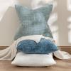 MIULEE Pack of 2 Christmas Couch Throw Pillow Covers 18×18 Inch Neutral Beige Modern Boho Accent Decorative Pillow Covers Soft Chenille Farmhouse Cushion Covers for Home Decor Bed Sofa Living Room(Blue)