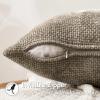 MIULEE Pack of 2 Christmas Couch Throw Pillow Covers 18×18 Inch Neutral Beige Modern Boho Accent Decorative Pillow Covers Soft Chenille Farmhouse Cushion Covers for Home Decor Bed Sofa Living Room(Khaki)