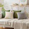 MIULEE Pack of 2 Christmas Couch Throw Pillow Covers 18×18 Inch Neutral Beige Modern Boho Accent Decorative Pillow Covers Soft Chenille Farmhouse Cushion Covers for Home Decor Bed Sofa Living Room(Sage Green)