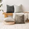 MIULEE Pack of 2 Christmas Couch Throw Pillow Covers 18×18 Inch Neutral Beige Modern Boho Accent Decorative Pillow Covers Soft Chenille Farmhouse Cushion Covers for Home Decor Bed Sofa Living Room(Dark Gray)
