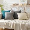 MIULEE Pack of 2 Christmas Couch Throw Pillow Covers 18×18 Inch Neutral Beige Modern Boho Accent Decorative Pillow Covers Soft Chenille Farmhouse Cushion Covers for Home Decor Bed Sofa Living Room(Teal)