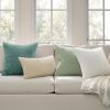 MIULEE Pack of 2 Christmas Couch Throw Pillow Covers 18×18 Inch Neutral Beige Modern Boho Accent Decorative Pillow Covers Soft Chenille Farmhouse Cushion Covers for Home Decor Bed Sofa Living Room(Light Green)