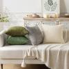 MIULEE Pack of 2 Christmas Couch Throw Pillow Covers 18×18 Inch Neutral Beige Modern Boho Accent Decorative Pillow Covers Soft Chenille Farmhouse Cushion Covers for Home Decor Bed Sofa Living Room(Sage Green)