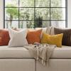 MIULEE Pack of 2 Christmas Couch Throw Pillow Covers 18×18 Inch Neutral Beige Modern Boho Accent Decorative Pillow Covers Soft Chenille Farmhouse Cushion Covers for Home Decor Bed Sofa Living Room(Rust)