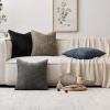 MIULEE Pack of 2 Christmas Couch Throw Pillow Covers 18×18 Inch Neutral Beige Modern Boho Accent Decorative Pillow Covers Soft Chenille Farmhouse Cushion Covers for Home Decor Bed Sofa Living Room(Navy Blue)