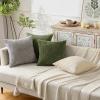 MIULEE Pack of 2 Christmas Couch Throw Pillow Covers 18×18 Inch Neutral Beige Modern Boho Accent Decorative Pillow Covers Soft Chenille Farmhouse Cushion Covers for Home Decor Bed Sofa Living Room(Olive Green)