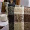 MIULEE Pack of 2 Christmas Decorative Pillow Covers Check Buffalo Plaids Pillowcase Tartan Linen Rustic Farmhouse Square for Bench Sofa Couch Car Bedroom Red and Tan 18×18 inch(Coffee and Brown)