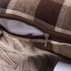 MIULEE Pack of 2 Christmas Decorative Pillow Covers Check Buffalo Plaids Pillowcase Tartan Linen Rustic Farmhouse Square for Bench Sofa Couch Car Bedroom Red and Tan 18×18 inch(Coffee and Brown)