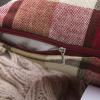 MIULEE Pack of 2 Christmas Decorative Pillow Covers Check Buffalo Plaids Pillowcase Tartan Linen Rustic Farmhouse Square for Bench Sofa Couch Car Bedroom Red and Tan 18×18 inch(Red and Tan)
