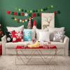 MIULEE Pack of 2 Christmas Decorative Snowflake Throw Pillow Covers Canvas Embroidery Winter Cushion Cases Holiday Decor Soft Pillowcases for Winter Couch Sofa Bedroom Car（Red, 18x18in）(White)