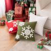 MIULEE Pack of 2 Christmas Decorative Snowflake Throw Pillow Covers Canvas Embroidery Winter Cushion Cases Holiday Decor Soft Pillowcases for Winter Couch Sofa Bedroom Car（Red, 18x18in）(Army Green)