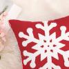 MIULEE Pack of 2 Christmas Decorative Snowflake Throw Pillow Covers Canvas Embroidery Winter Cushion Cases Holiday Decor Soft Pillowcases for Winter Couch Sofa Bedroom Car（Red, 18x18in）(Red)