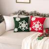 MIULEE Pack of 2 Christmas Decorative Snowflake Throw Pillow Covers Canvas Embroidery Winter Cushion Cases Holiday Decor Soft Pillowcases for Winter Couch Sofa Bedroom Car（Red, 18x18in）(Dark Green)