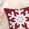 MIULEE Pack of 2 Christmas Decorative Snowflake Throw Pillow Covers Canvas Embroidery Winter Cushion Cases Holiday Decor Soft Pillowcases for Winter Couch Sofa Bedroom Car（Red, 18x18in）(Burgundy)