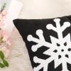 MIULEE Pack of 2 Christmas Decorative Snowflake Throw Pillow Covers Canvas Embroidery Winter Cushion Cases Holiday Decor Soft Pillowcases for Winter Couch Sofa Bedroom Car（Red, 18x18in）(Black)