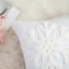 MIULEE Pack of 2 Christmas Decorative Snowflake Throw Pillow Covers Canvas Embroidery Winter Cushion Cases Holiday Decor Soft Pillowcases for Winter Couch Sofa Bedroom Car（Red, 18x18in）(White)