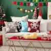 MIULEE Pack of 2 Christmas Decorative Snowflake Throw Pillow Covers Canvas Embroidery Winter Cushion Cases Holiday Decor Soft Pillowcases for Winter Couch Sofa Bedroom Car（Red, 18x18in）(Burgundy)