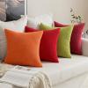 MIULEE Pack of 2 Christmas Decorative Throw Pillow Covers Corduroy Pillow Cases Square Small Granular Pillowcases Solid Soft Pillow Shams for Decor Couch Sofa Bed 18 x 18 Inch Red