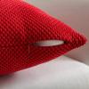 MIULEE Pack of 2 Christmas Decorative Throw Pillow Covers Corduroy Pillow Cases Square Small Granular Pillowcases Solid Soft Pillow Shams for Decor Couch Sofa Bed 18 x 18 Inch Red