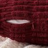 MIULEE Pack of 2 Christmas Red Corduroy Decorative Pillow Covers 18×18 Inch Soft Boho Striped Throw Pillow Covers Modern Farmhouse Home Decor for Sofa Living Room Couch Bed(Burgundy)