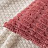 MIULEE Pack of 2 Christmas Red Corduroy Decorative Pillow Covers 18×18 Inch Soft Boho Striped Throw Pillow Covers Modern Farmhouse Home Decor for Sofa Living Room Couch Bed(Cranberry Red)