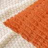 MIULEE Pack of 2 Christmas Red Corduroy Decorative Pillow Covers 18×18 Inch Soft Boho Striped Throw Pillow Covers Modern Farmhouse Home Decor for Sofa Living Room Couch Bed(Orange)