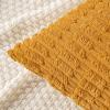 MIULEE Pack of 2 Christmas Red Corduroy Decorative Pillow Covers 18×18 Inch Soft Boho Striped Throw Pillow Covers Modern Farmhouse Home Decor for Sofa Living Room Couch Bed(Gold Yellow)