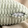 MIULEE Pack of 2 Christmas Red Corduroy Decorative Pillow Covers 18×18 Inch Soft Boho Striped Throw Pillow Covers Modern Farmhouse Home Decor for Sofa Living Room Couch Bed(Light Green)