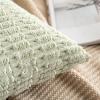 MIULEE Pack of 2 Christmas Red Corduroy Decorative Pillow Covers 18×18 Inch Soft Boho Striped Throw Pillow Covers Modern Farmhouse Home Decor for Sofa Living Room Couch Bed(Light Green)