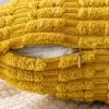 MIULEE Pack of 2 Christmas Red Corduroy Decorative Pillow Covers 18×18 Inch Soft Boho Striped Throw Pillow Covers Modern Farmhouse Home Decor for Sofa Living Room Couch Bed(Mustard Yellow)