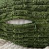 MIULEE Pack of 2 Christmas Red Corduroy Decorative Pillow Covers 18×18 Inch Soft Boho Striped Throw Pillow Covers Modern Farmhouse Home Decor for Sofa Living Room Couch Bed(Moss Green)