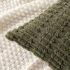MIULEE Pack of 2 Christmas Red Corduroy Decorative Pillow Covers 18×18 Inch Soft Boho Striped Throw Pillow Covers Modern Farmhouse Home Decor for Sofa Living Room Couch Bed(Olive Green)